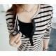 黑白長袖純棉哺乳衣